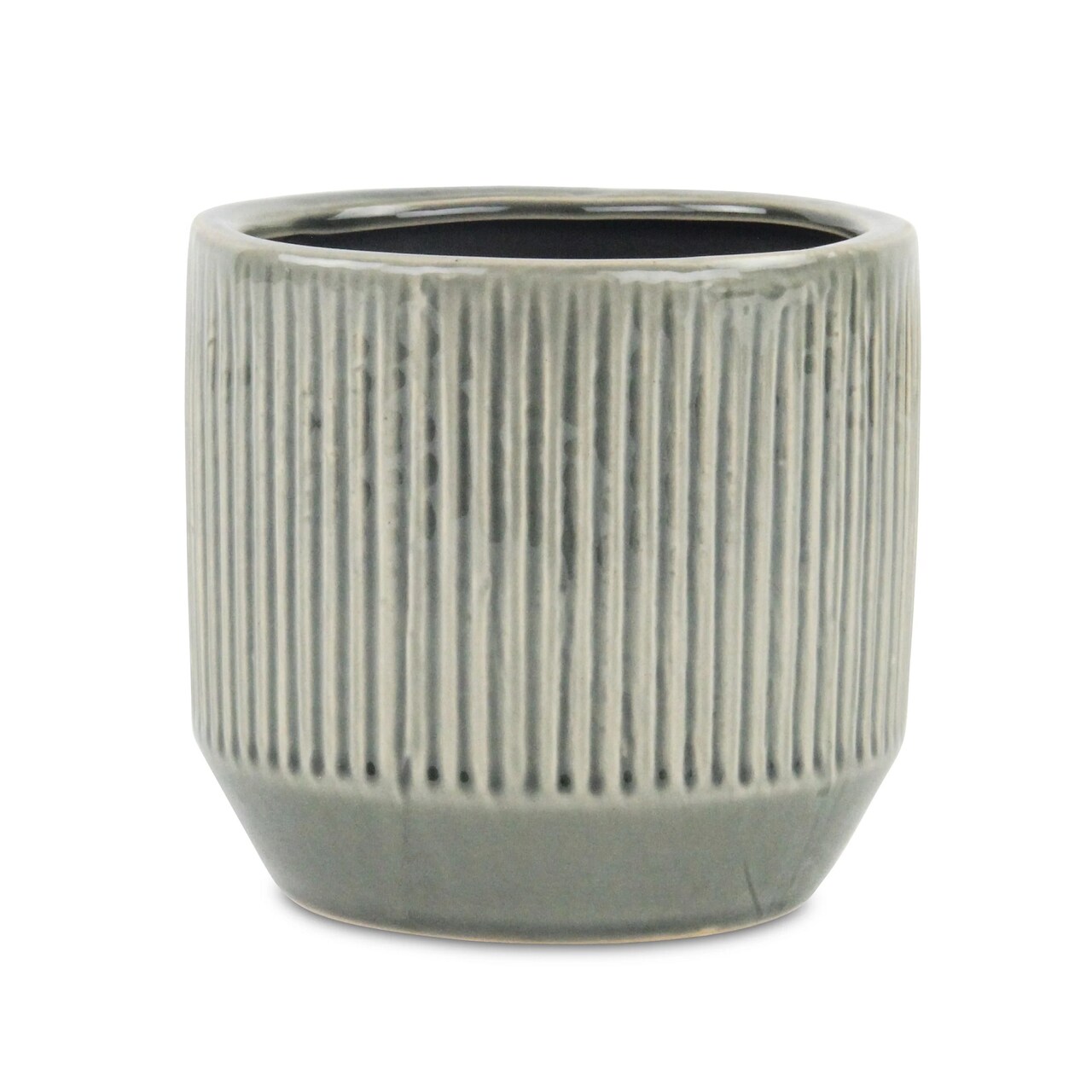 Contemporary Home Living 5.5" Gray Large Ruffled Ridge Outdoor Planter Pot